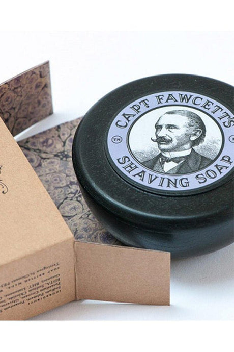 Captain Fawcett's scheerzeep in houten pot 100gr - Manandshaving - Captain Fawcett