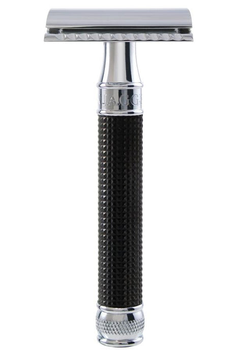 Edwin Jagger double edge safety razor 3D diamond zwart chroom - Manandshaving - Edwin Jagger