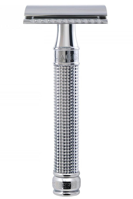 Edwin Jagger double edge safety razor Laser 3D Diamond chroom - Manandshaving - Edwin Jagger