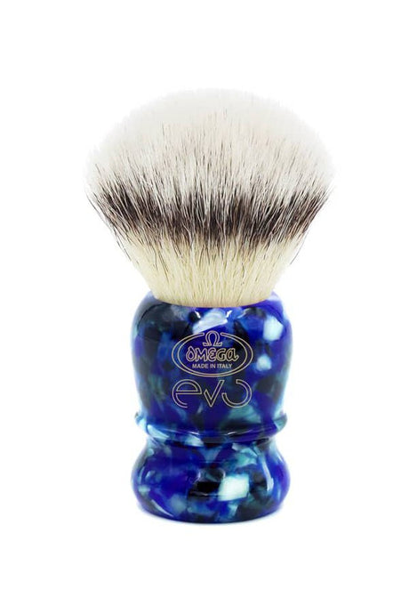 Omega scheerkwast synthetisch haar Evo 2.0 Blue - E1892 - Manandshaving - Omega