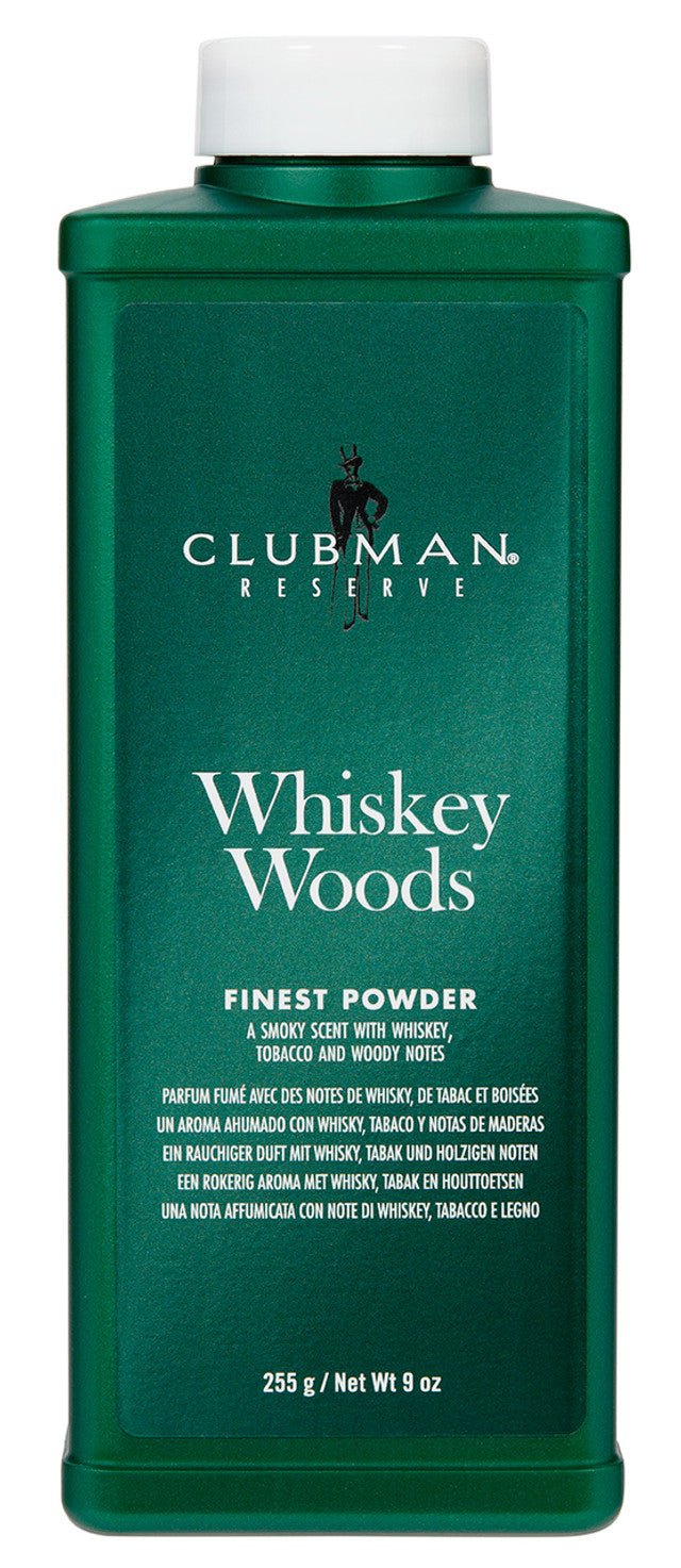 Clubman Reserve Whiskey Woods talkpoeder 255gr - Manandshaving - Clubman Pinaud