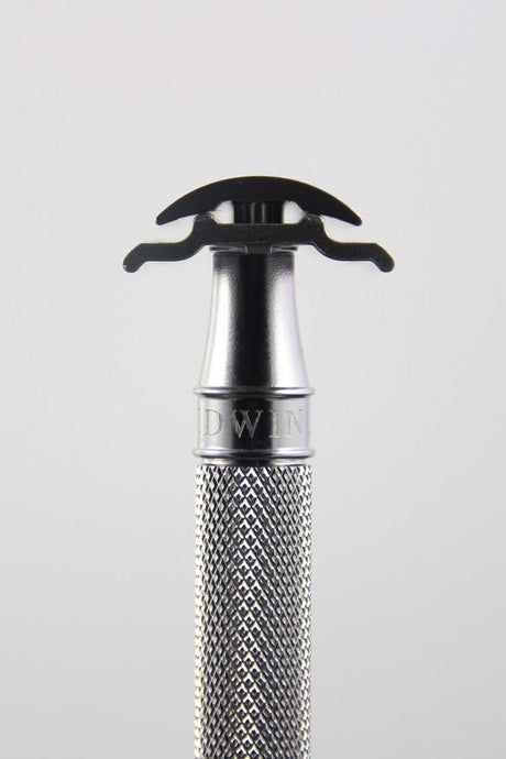 Edwin Jagger 3ONE6 double edge safety razor Knurled RVS - Manandshaving - Edwin Jagger 3ONE6