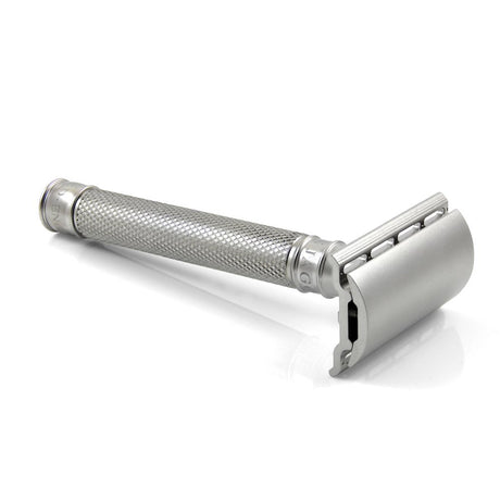 Edwin Jagger 3ONE6 double edge safety razor Knurled RVS - Manandshaving - Edwin Jagger 3ONE6