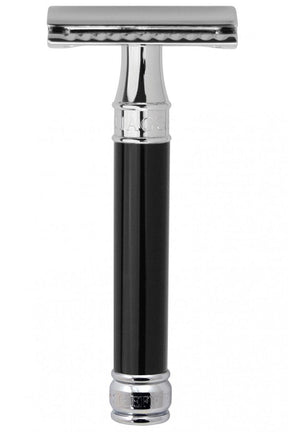 Edwin Jagger DE86 double edge safety razor zwart chroom - Manandshaving - Edwin Jagger