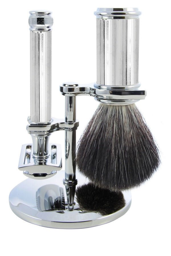 Edwin Jagger shaving set S21M89L11 - Synthetic - Chrome lines