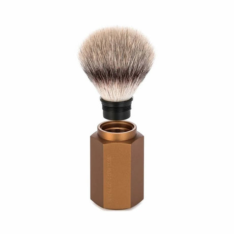 Muhle Hexagon scheerkwast synthetisch haar Bronze - Manandshaving - Muhle Hexagon
