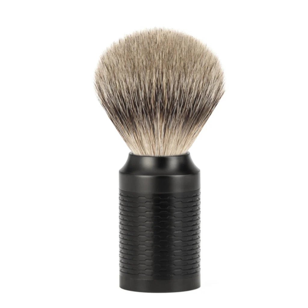 Muhle scheerkwast dassenhaar ROCCA RVS zwart - Manandshaving - Muhle