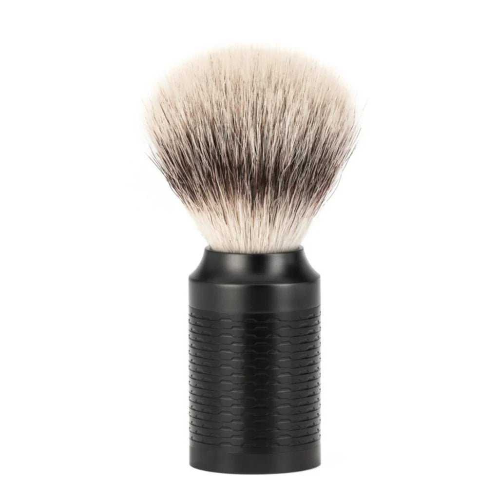 Muhle scheerkwast synthetisch haar ROCCA RVS zwart - Manandshaving - Muhle