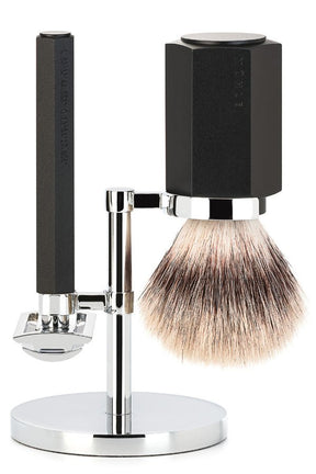 Muhle scheerset Hexagon S31MHXG - Synthetisch - Graphite - Manandshaving - Muhle Hexagon