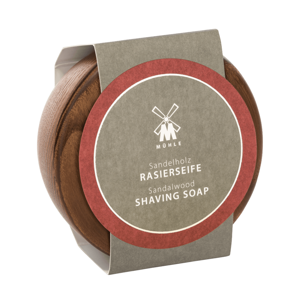 Muhle scheerzeep Sandelhout in houten kom 65gr - Manandshaving - Mühle Skin Care