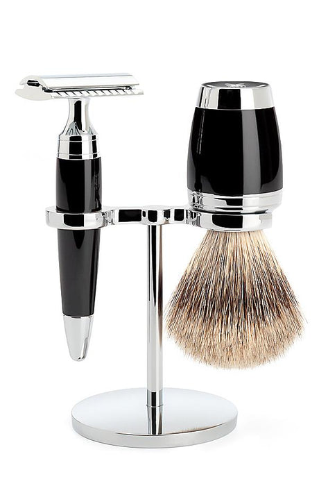 Muhle Stylo double edge safety razor zwart chroom - Manandshaving - Mühle Stylo