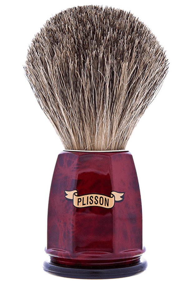 Plisson 1808 scheerkwast dassenhaar Facet Walnoot - Manandshaving - Plisson 1808