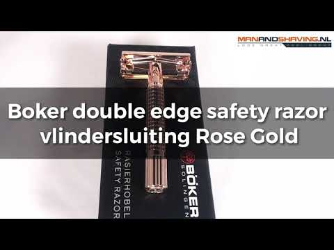 Boker double edge safety razor butterfly clasp Rose Gold