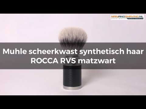 Muhle scheerkwast synthetisch haar ROCCA RVS zwart