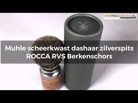 Muhle Shaving brush badger hair rocca stainless steel birch bark