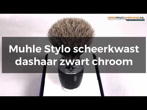 Muhle Stylo Shaving Brush Badger Hair Black Chrome