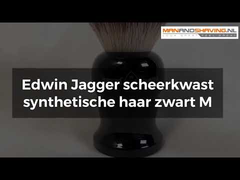 Edwin jagger afeitar cepillo sintético cabello negro m