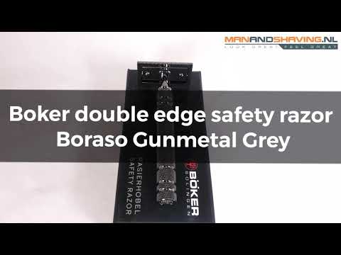 Boker double edge safety razor Boraso Gunmetal Gray