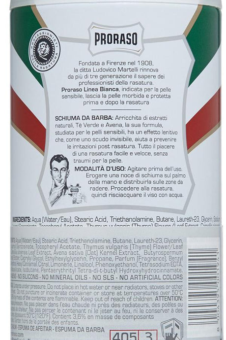 Proraso scheerschuim voor de gevoelige huid 300ml - Manandshaving - Proraso