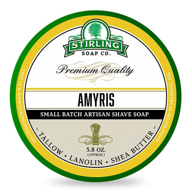 Stirling Soap Co. scheercrème Amyris 165ml - Manandshaving - Stirling Soap Co.