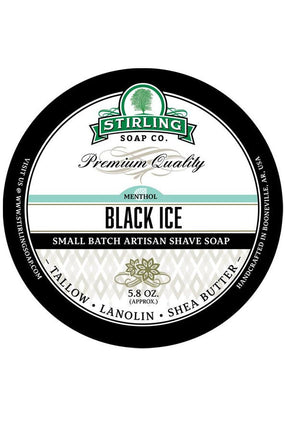 Stirling Soap Co. scheercrème Black Ice 165ml - Manandshaving - Stirling Soap Co.