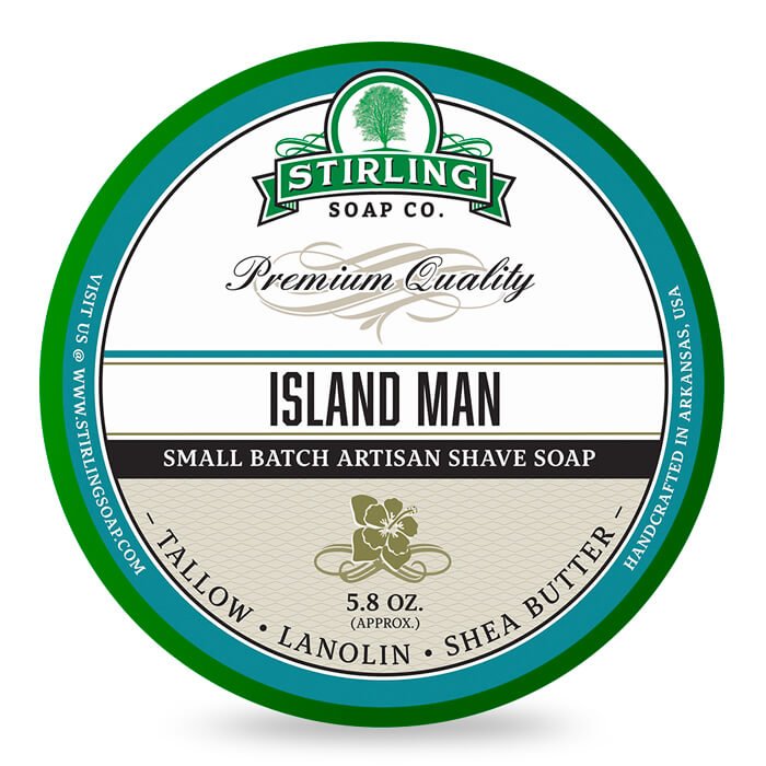 Stirling Soap Co. scheercrème Island Man 165ml - Manandshaving - Stirling Soap Co.