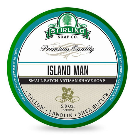 Stirling Soap Co. scheercrème Island Man 165ml - Manandshaving - Stirling Soap Co.