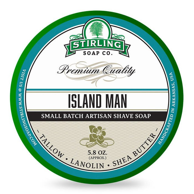 Stirling Soap Co. scheercrème Island Man 165ml - Manandshaving - Stirling Soap Co.