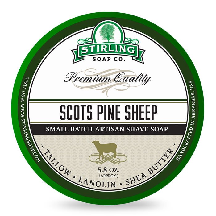 Stirling Soap Co. scheercrème Scots Pine Sheep 165ml - Manandshaving - Stirling Soap Co.