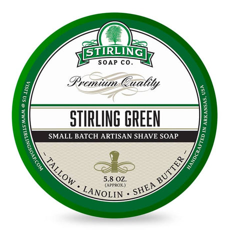 Stirling Soap Co. scheercrème Stirling Green 165ml - Manandshaving - Stirling Soap Co.