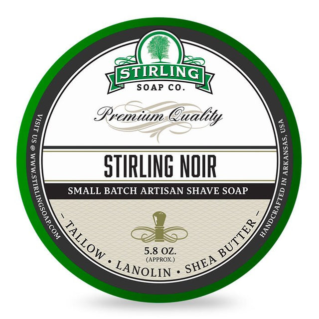 Stirling Soap Co. scheercrème Stirling Noir 165ml - Manandshaving - Stirling Soap Co.