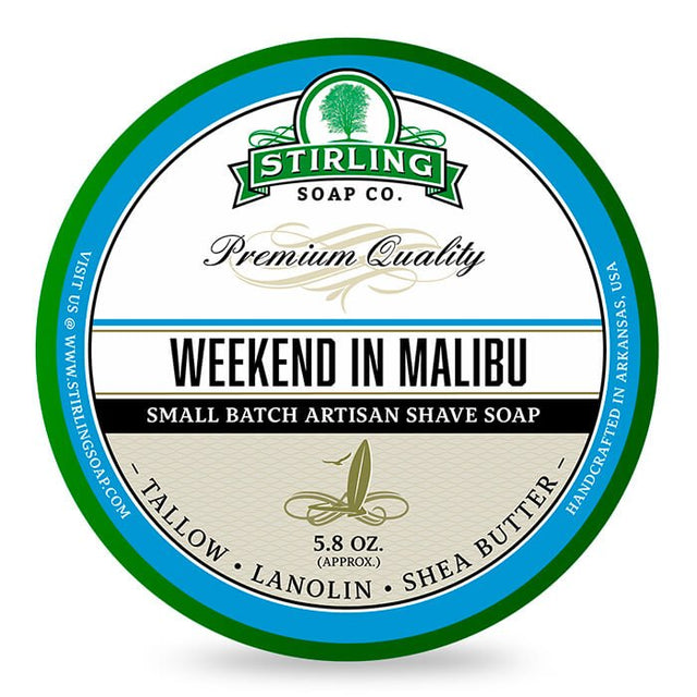 Stirling Soap Co. scheercrème Weekend in Malibu 165ml - Manandshaving - Stirling Soap Co.