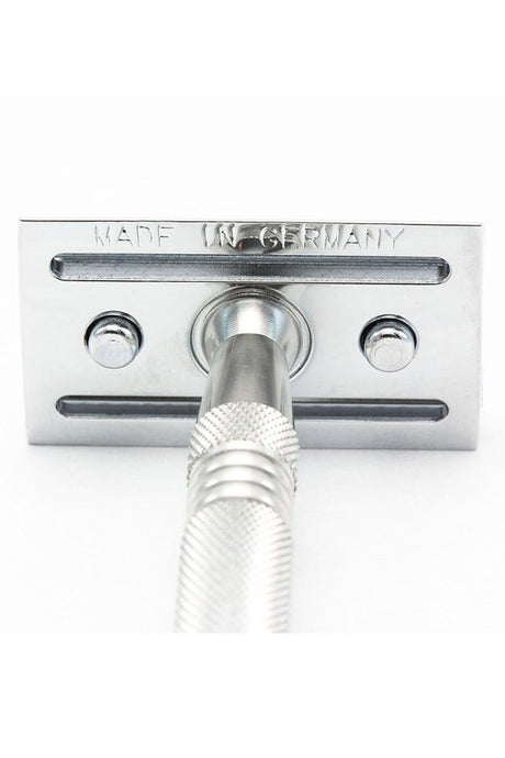 TIMOR double edge safety razor chroom 100mm handvat - Manandshaving - TIMOR